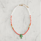 Papaya Fish Beaded Necklace