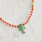 Papaya Fish Beaded Necklace