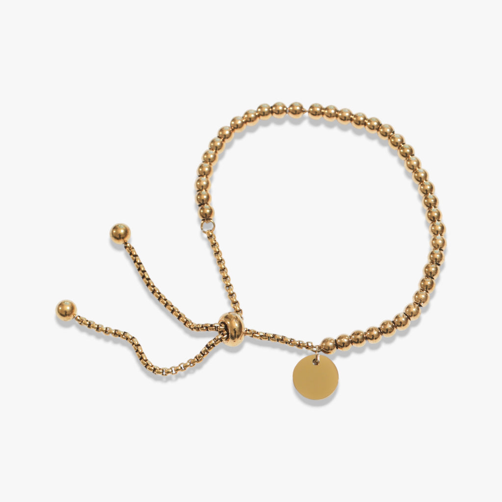 Gold Adjustable Beaded Bracelet