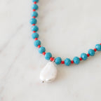 Azul & Rosa Crystal Beaded Necklace