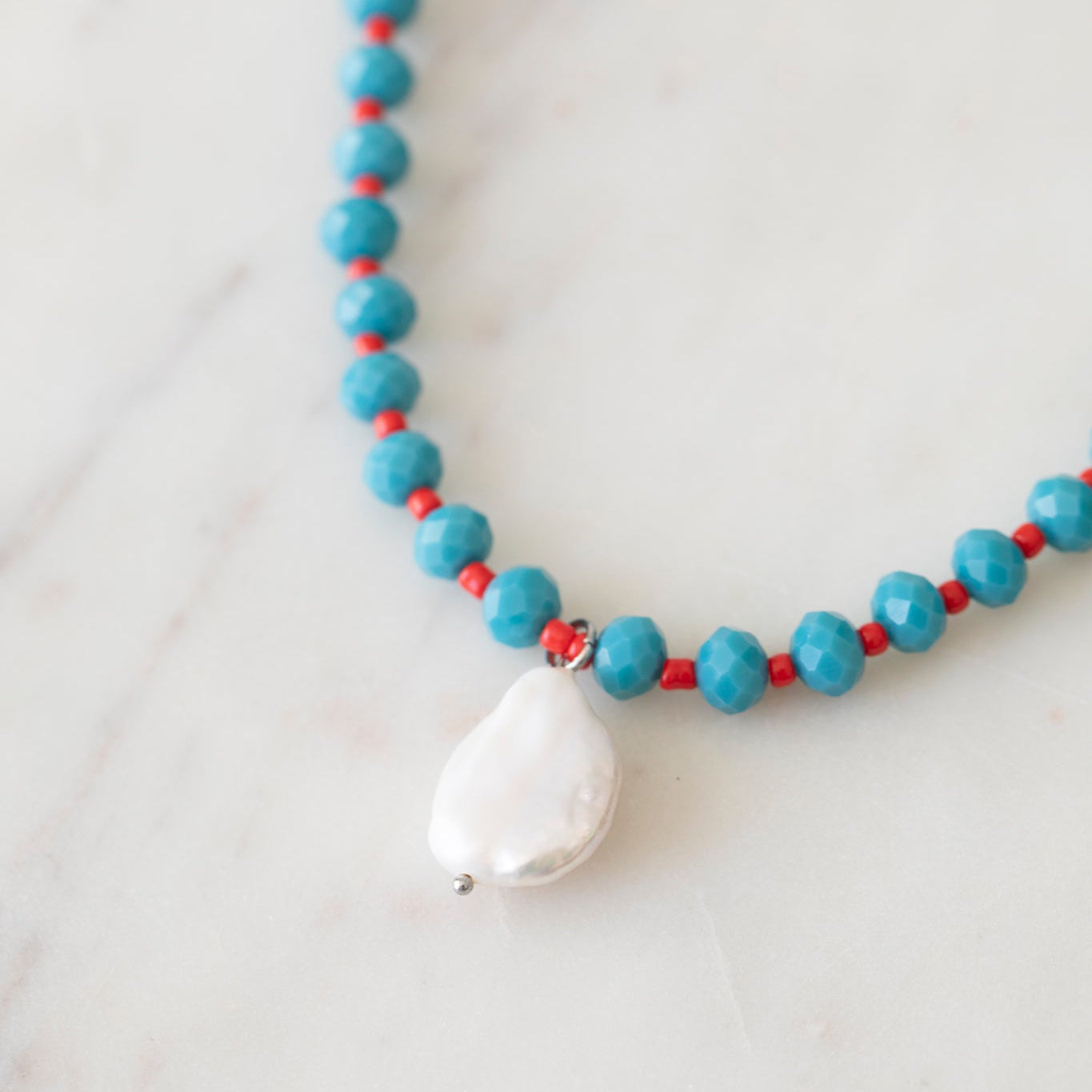 Azul & Rosa Crystal Beaded Necklace