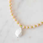 Sand & Lime Crystal Beaded Necklace