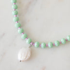 Mint & Lilac Crystal Beaded Necklace