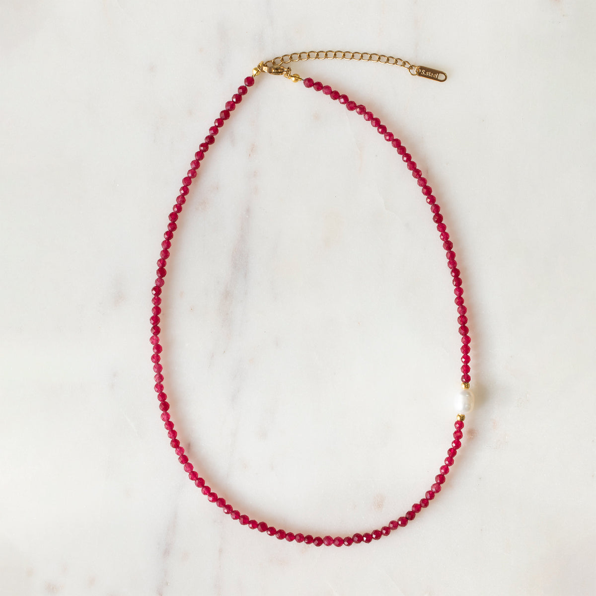 Ruby & Freshwater Pearl Necklace