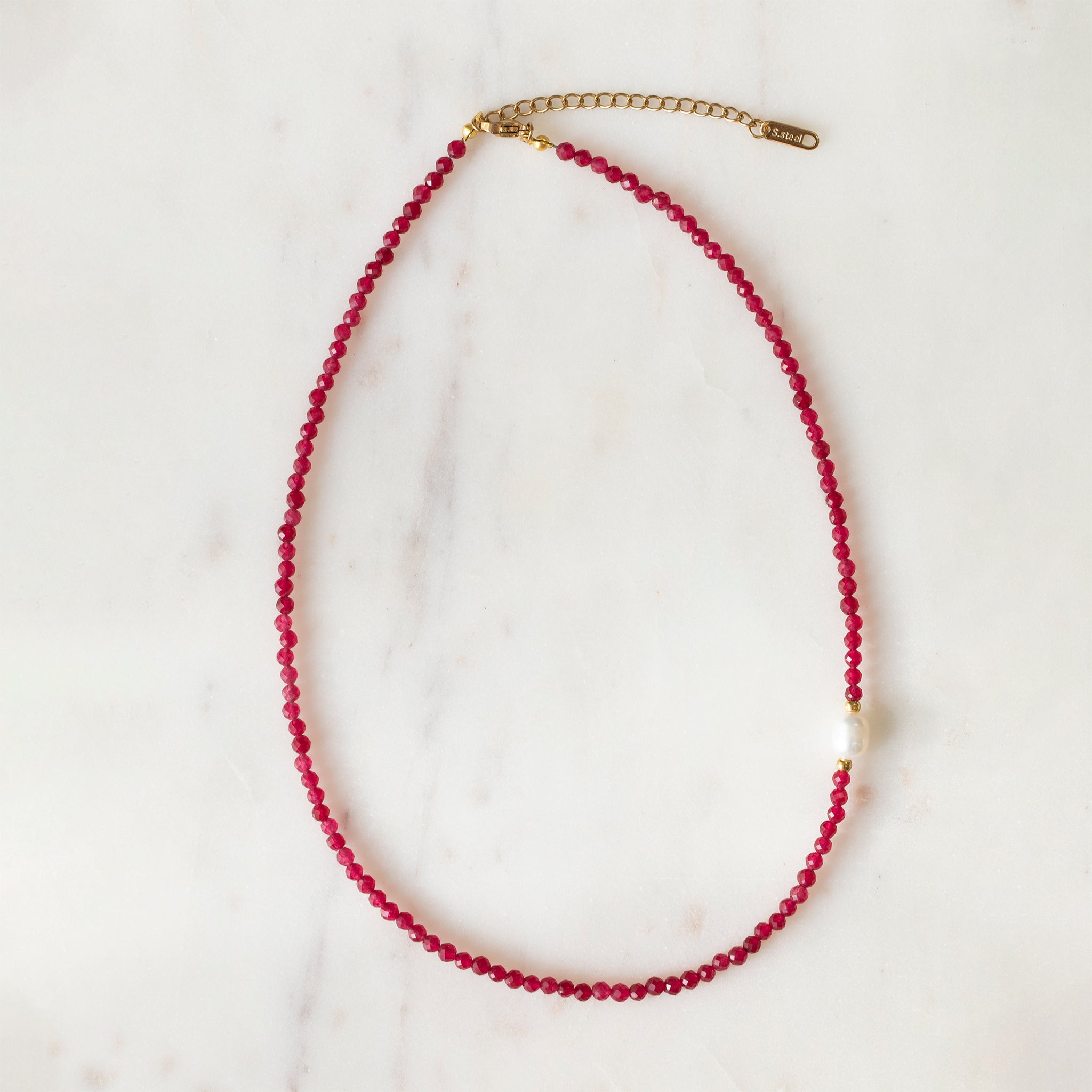 Ruby & Freshwater Pearl Necklace