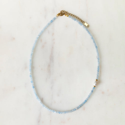 Aquamarine & Freshwater Pearl Necklace