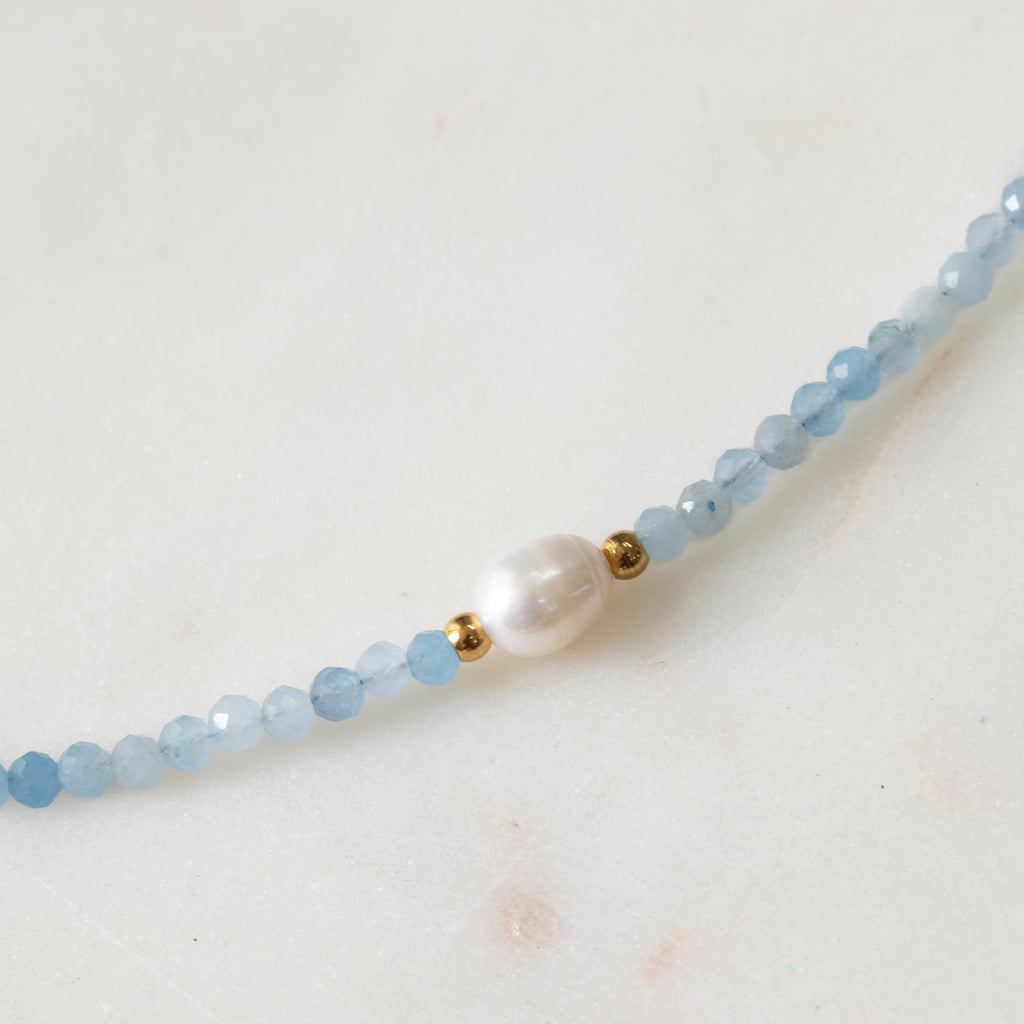 Aquamarine & Freshwater Pearl Necklace