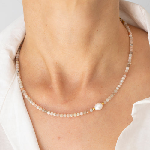 Arusha Quartz & Freshwater Pearl Necklace