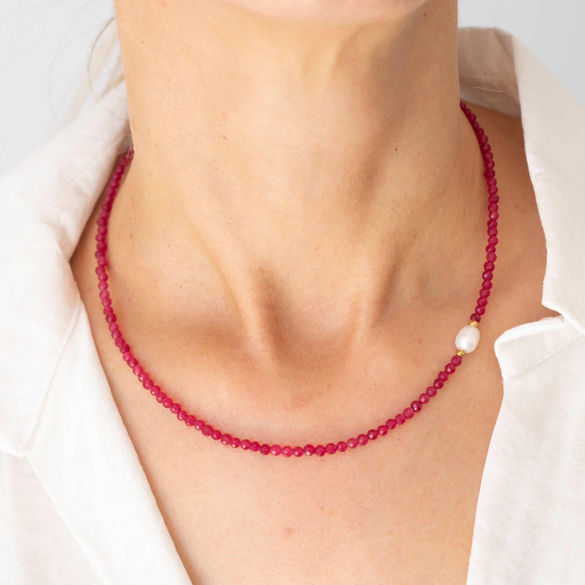 Ruby & Freshwater Pearl Necklace