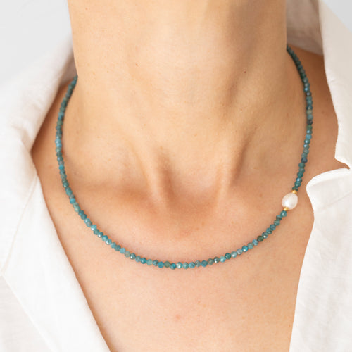 Apatite & Freshwater Pearl Necklace