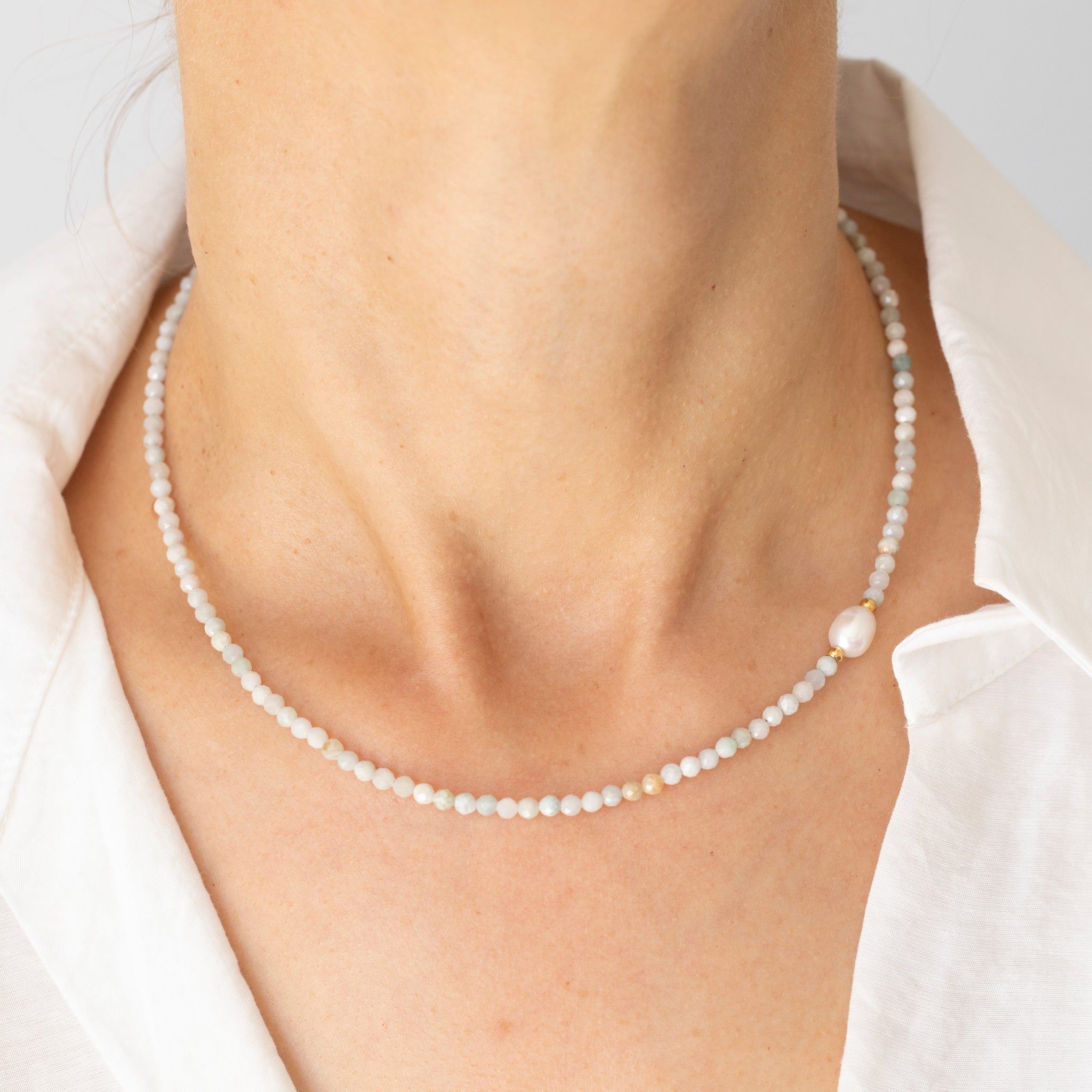 Jadeite & Freshwater Pearl Necklace