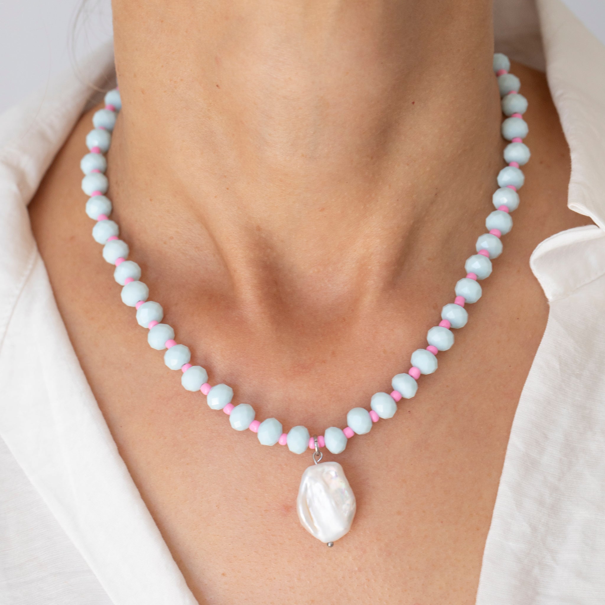 Sky & Candy Crystal Beaded Necklace