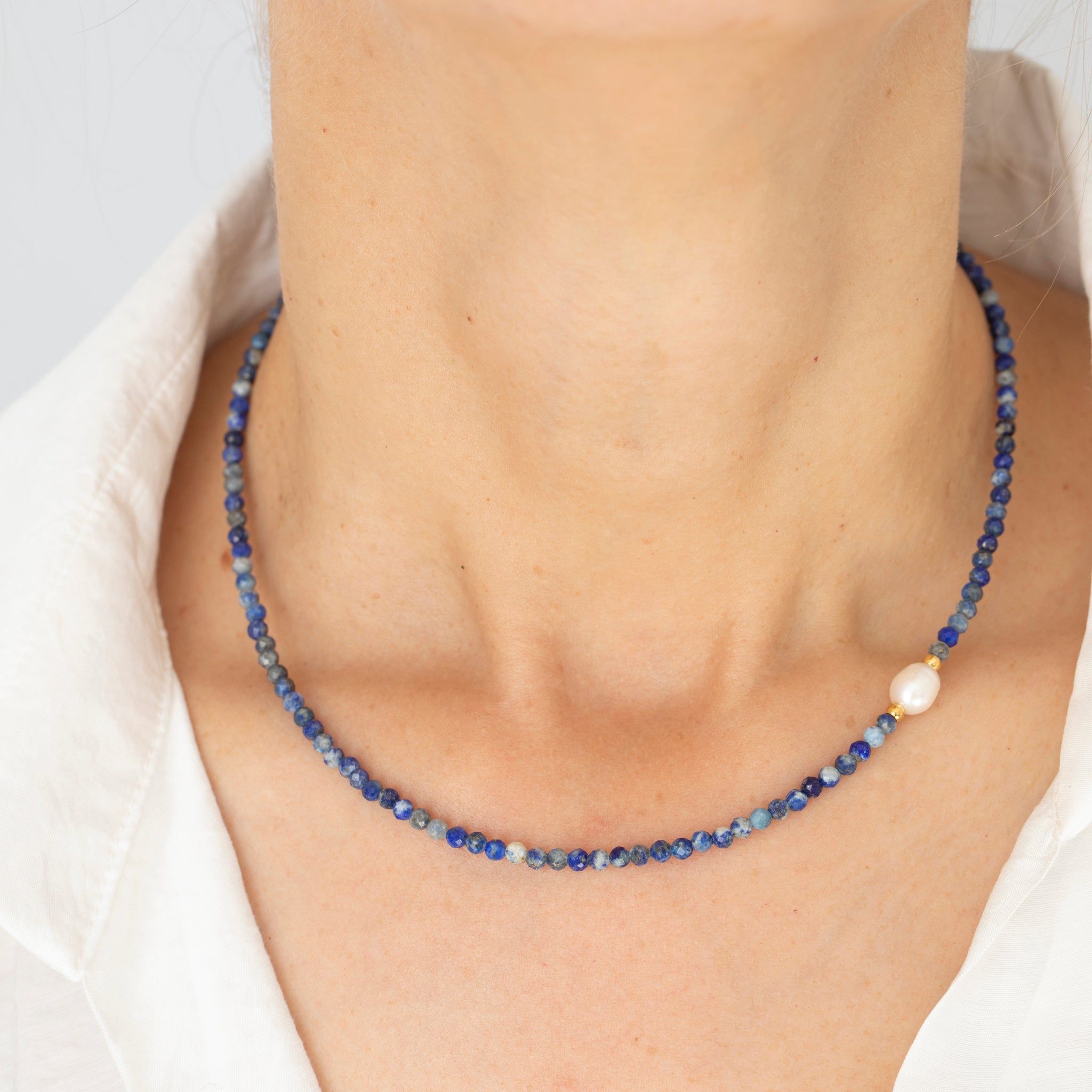 Lapis & Freshwater Pearl Necklace