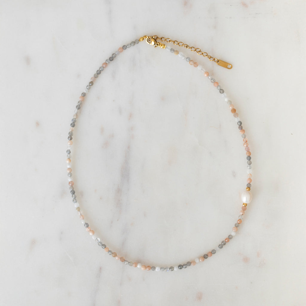 Moonstone & Freshwater Pearl Necklace