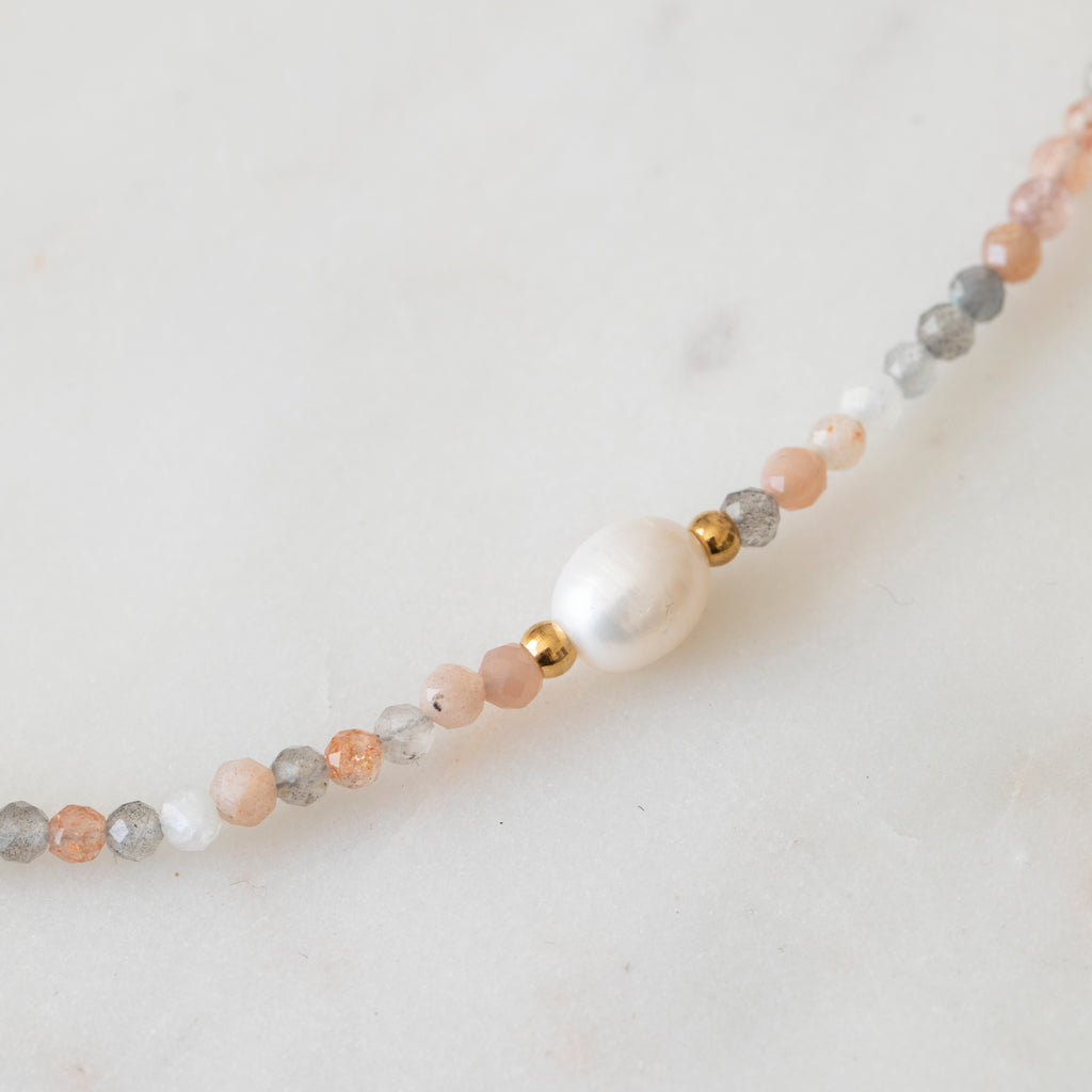 Moonstone & Freshwater Pearl Necklace