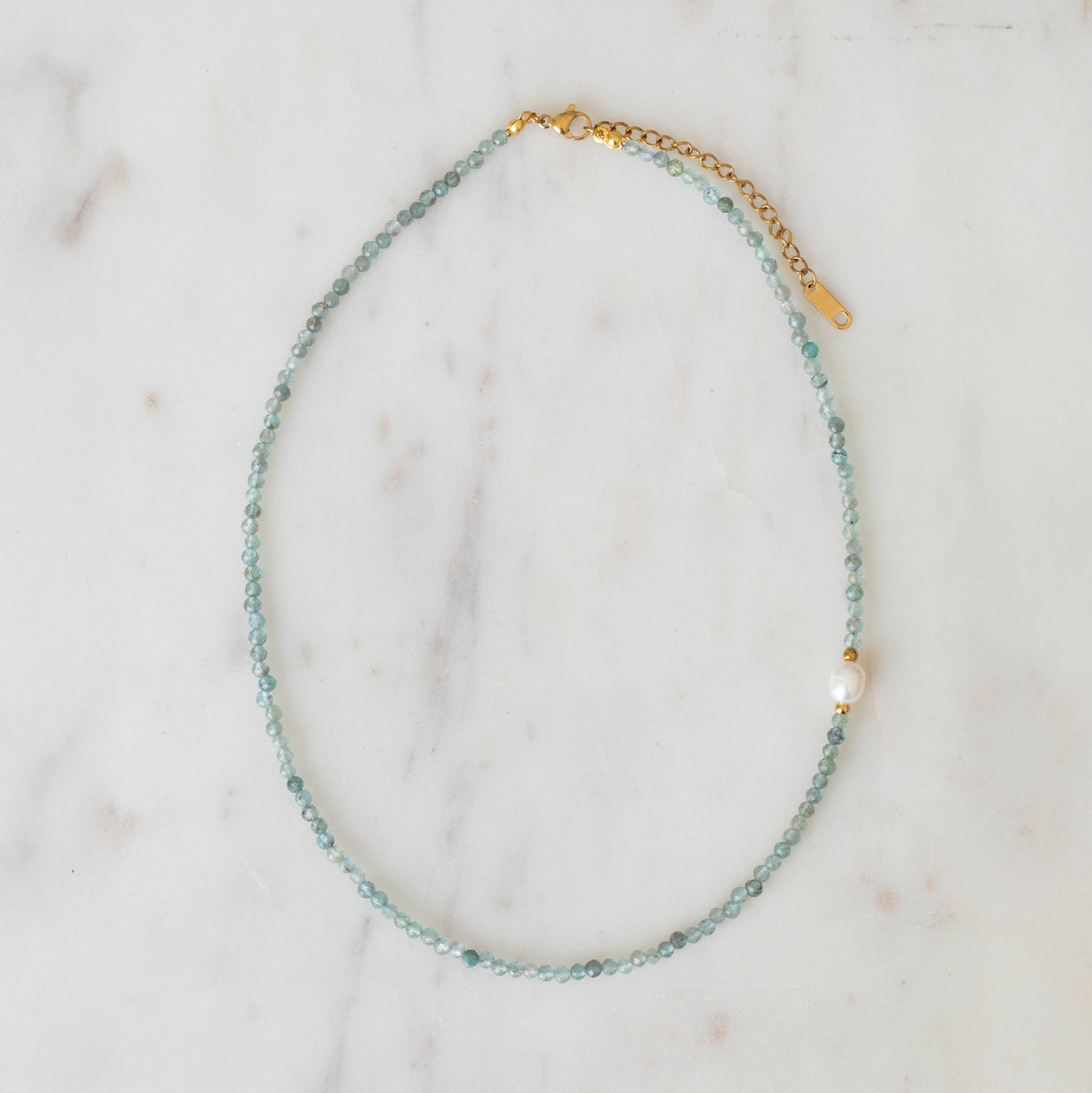 Pyroxene & Freshwater Pearl Necklace