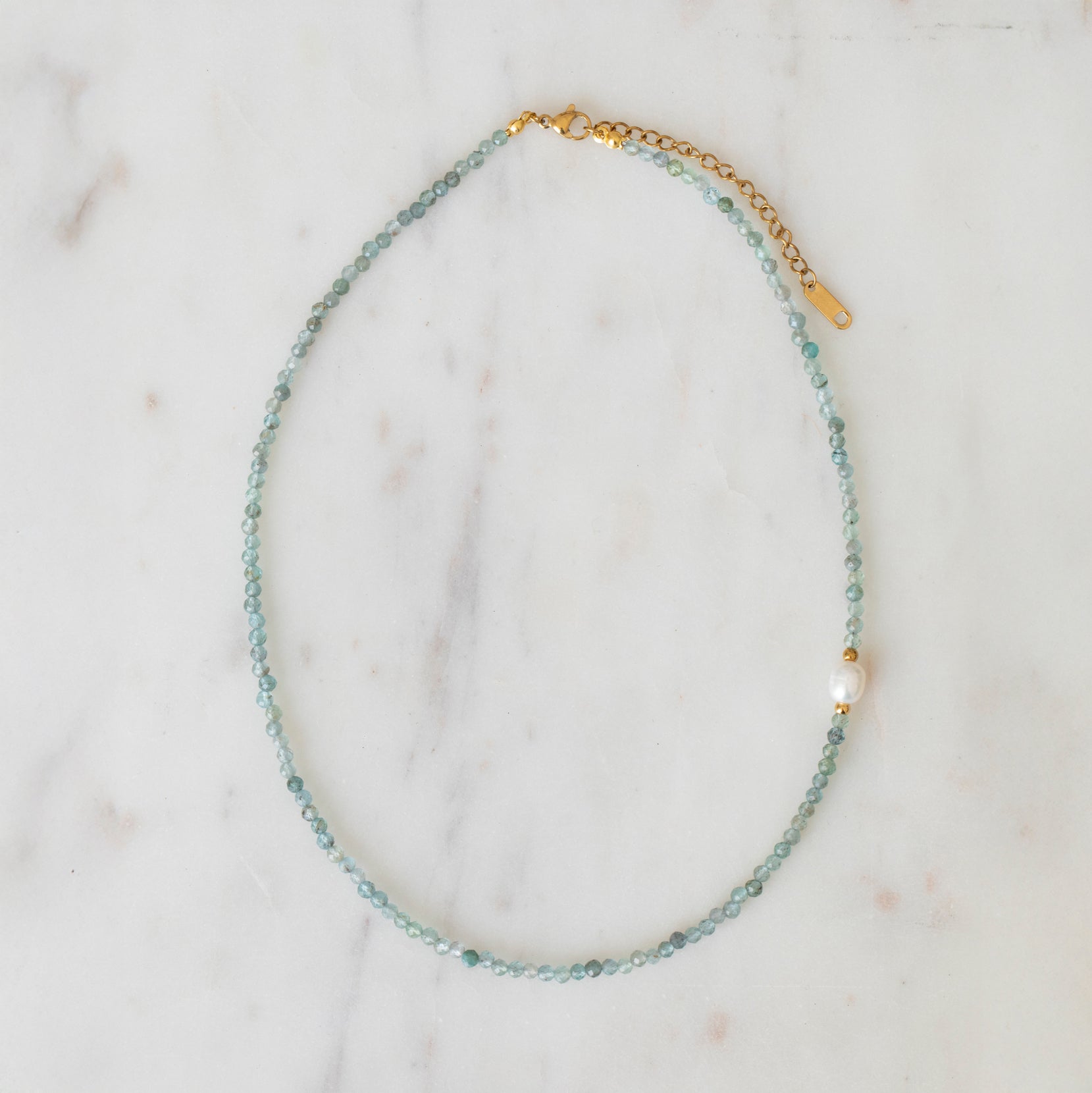 Pyroxene & Freshwater Pearl Necklace