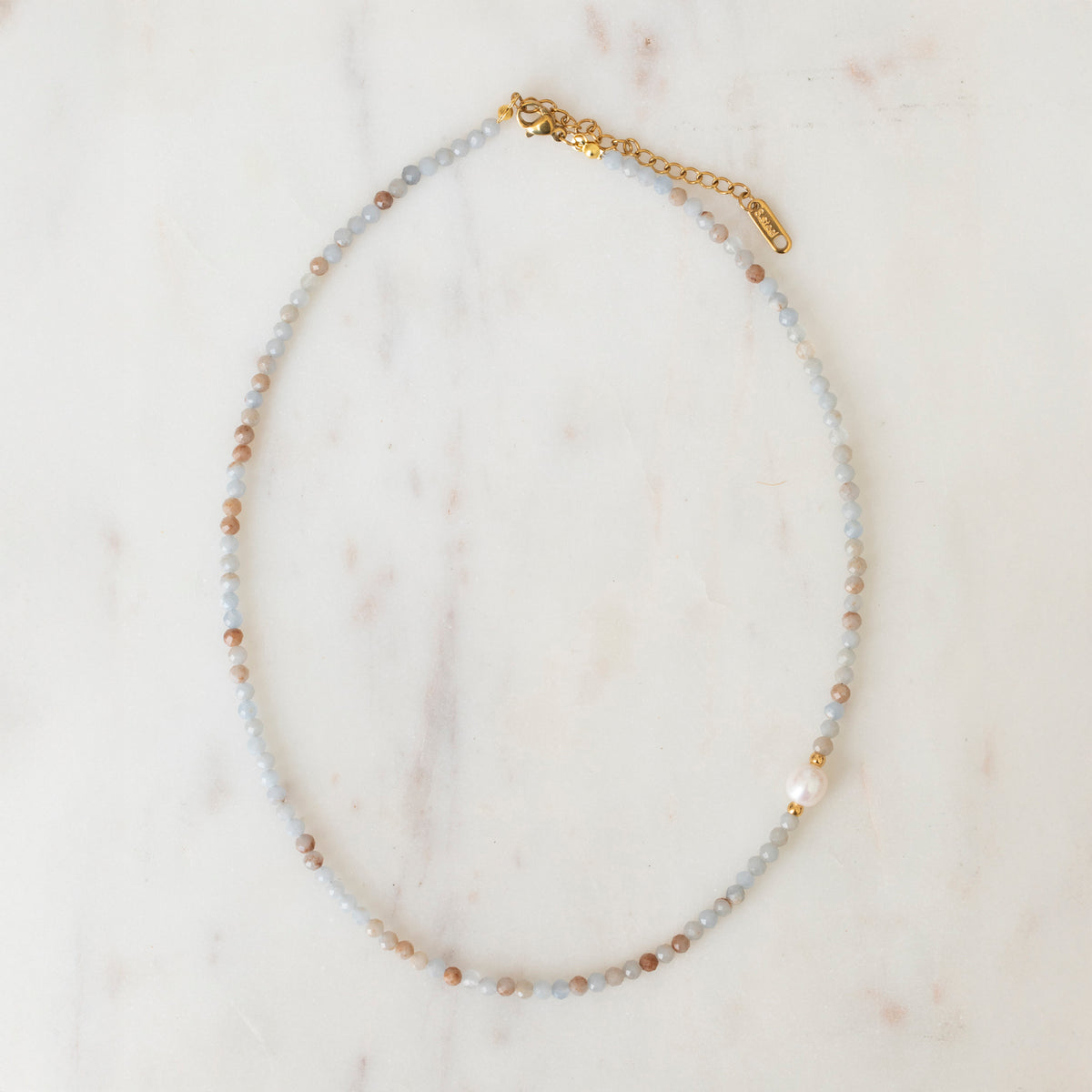 Dumortierite & Freshwater Pearl Necklace