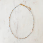 Dumortierite & Freshwater Pearl Necklace