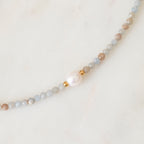Dumortierite & Freshwater Pearl Necklace
