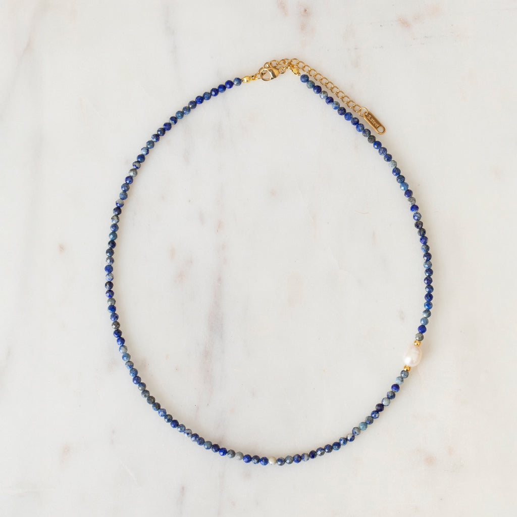 Lapis & Freshwater Pearl Necklace