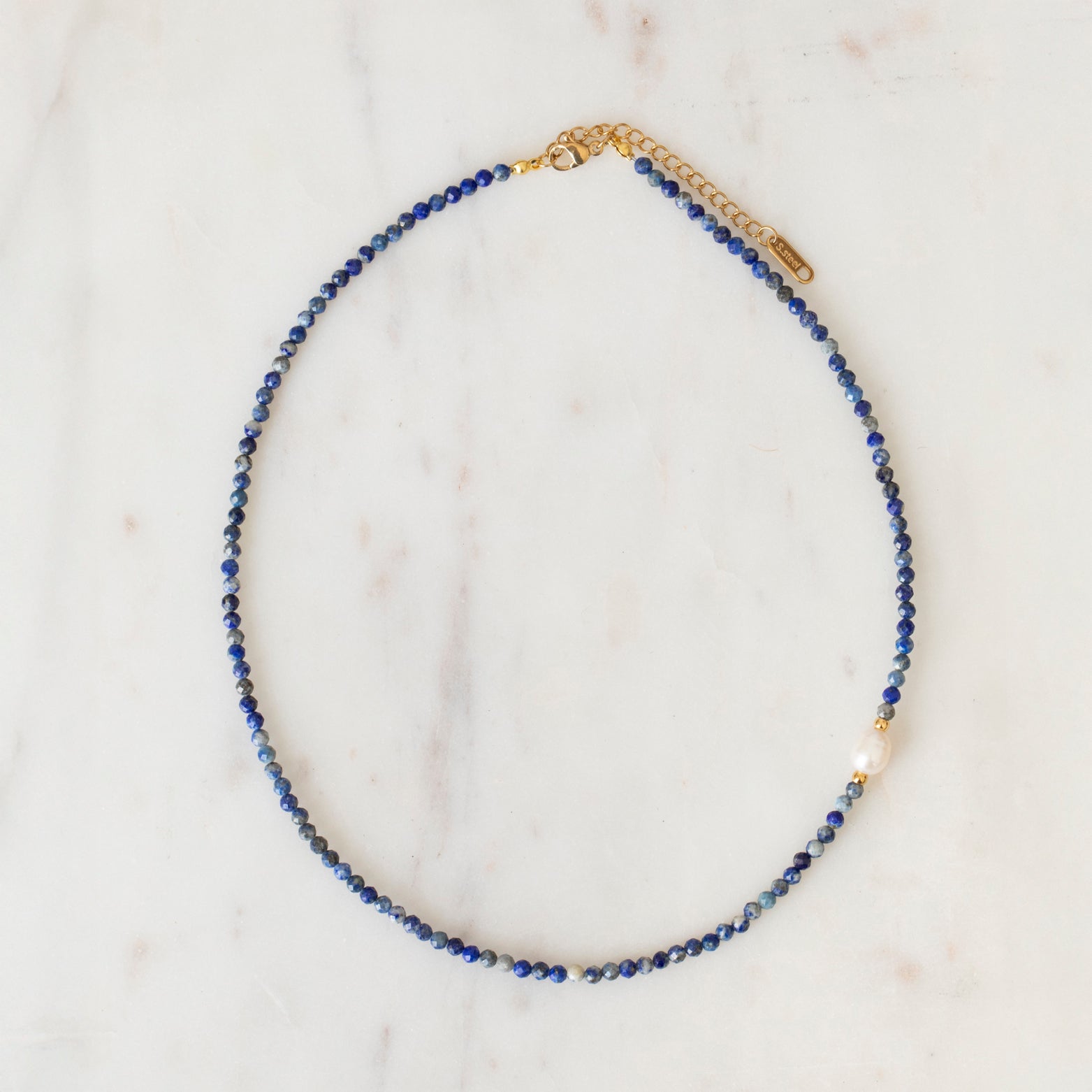Lapis & Freshwater Pearl Necklace