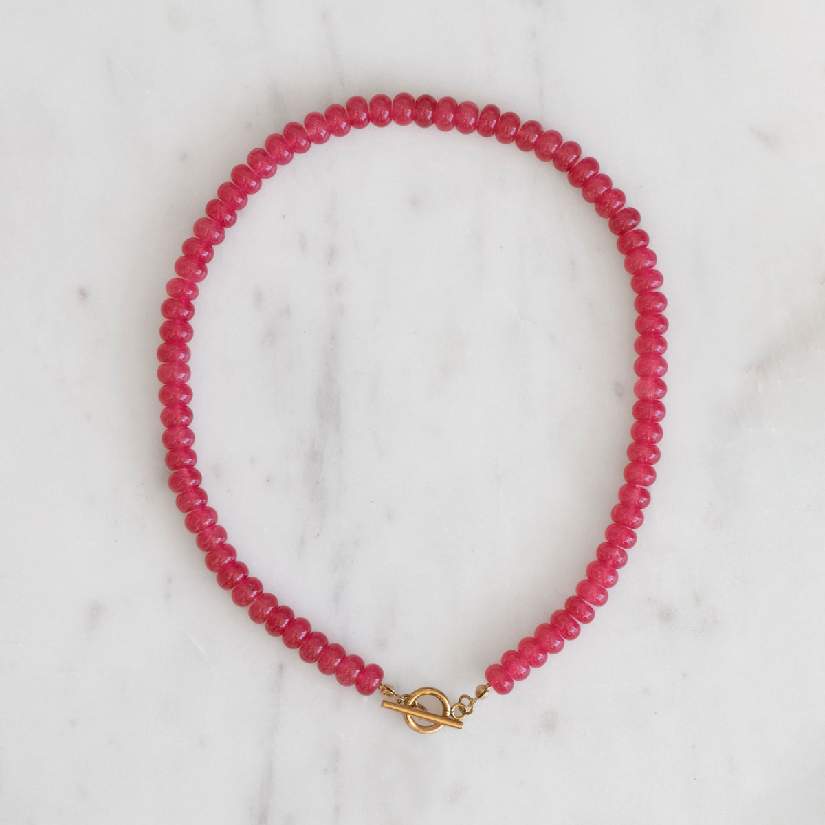 Strawberry Stone Bead Necklace