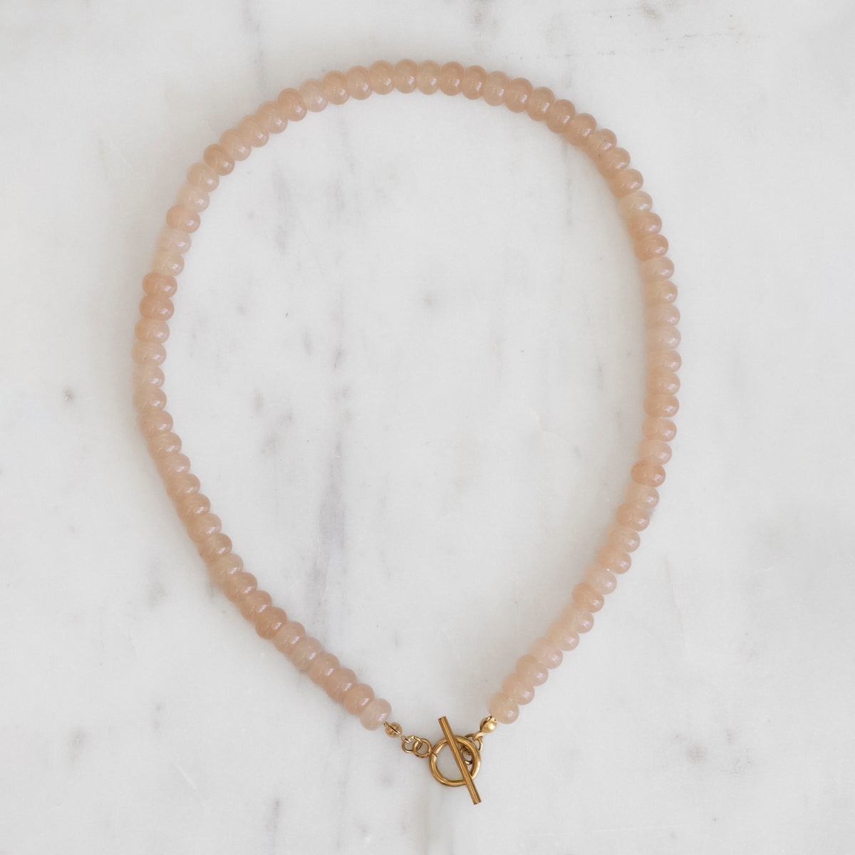 Peach Stone Bead Necklace
