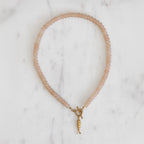 Peach Fish Stone Bead Necklace