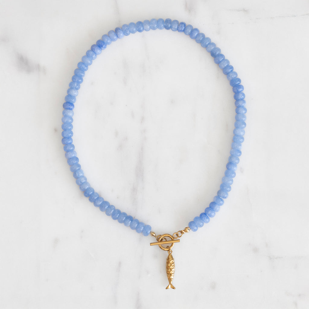 Azure Fish Stone Bead Necklace