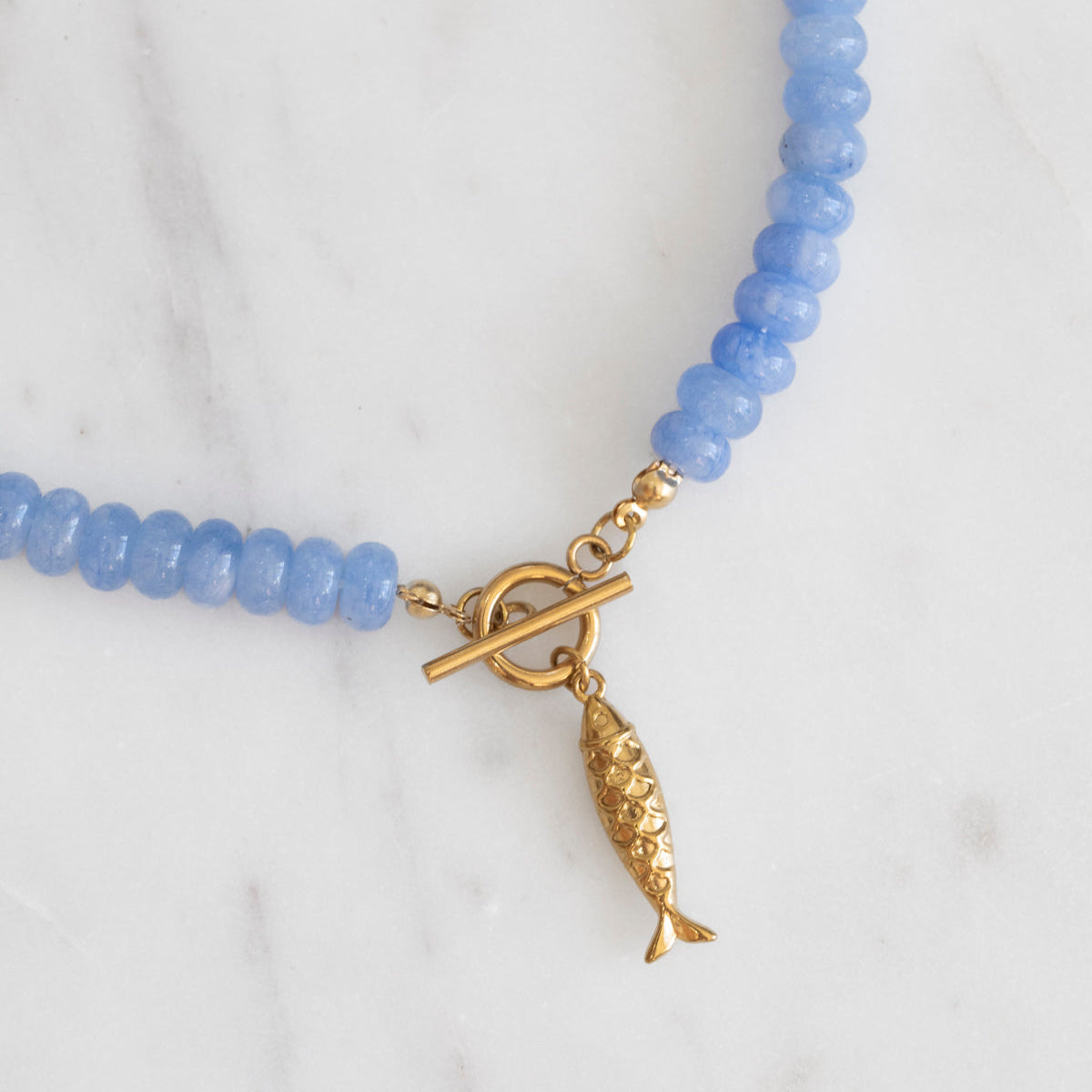 Azure Fish Stone Bead Necklace