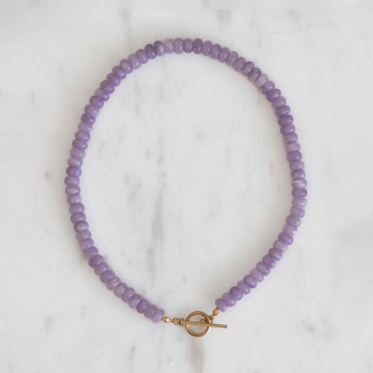 Lavender Stone Bead Necklace