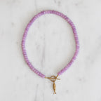 Lilac Fish Stone Bead Necklace