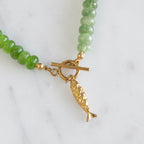Lime Fish Stone Bead Necklace