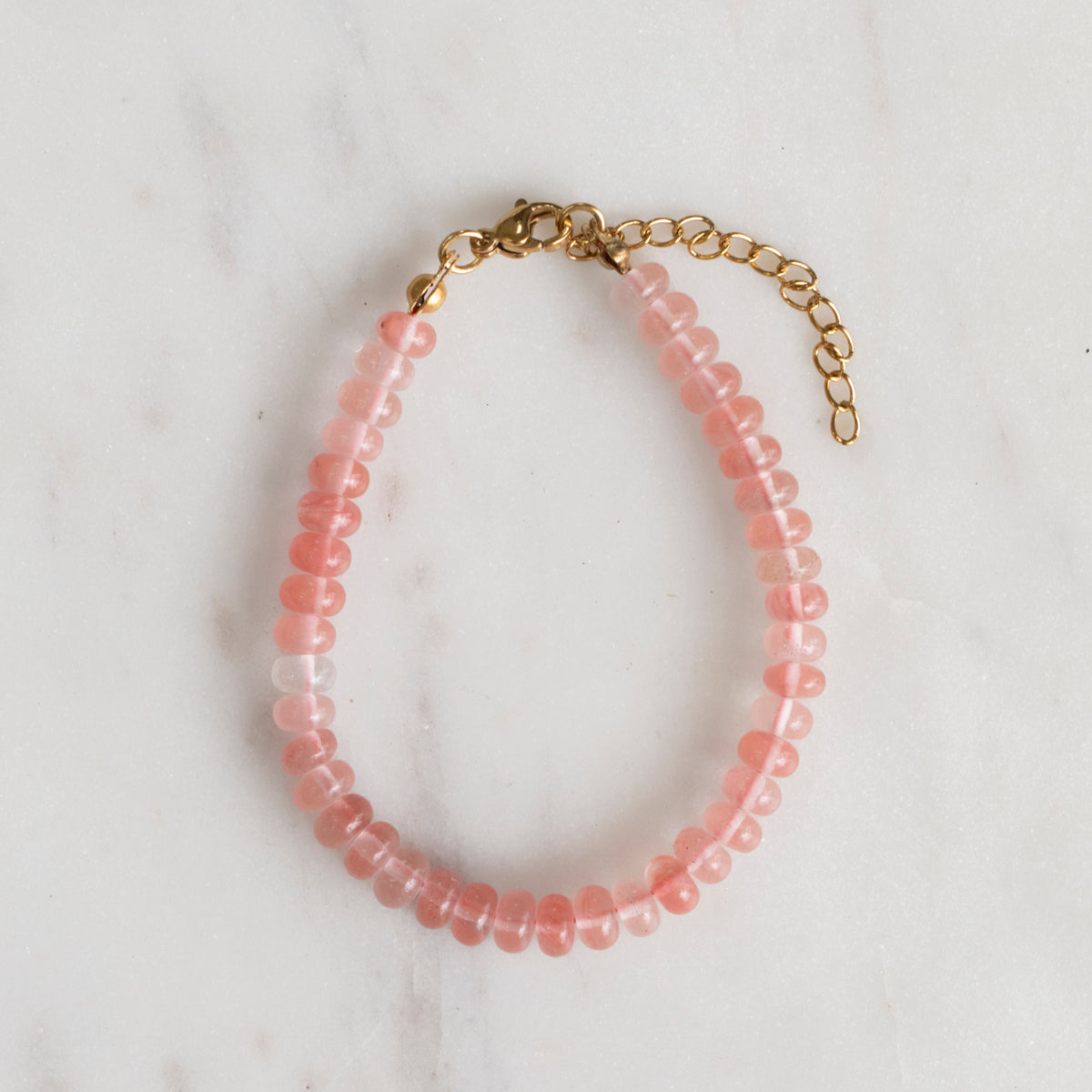 Blush Stone Bead Bracelet