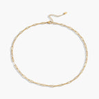 Gold Textured Paperclip Necklace