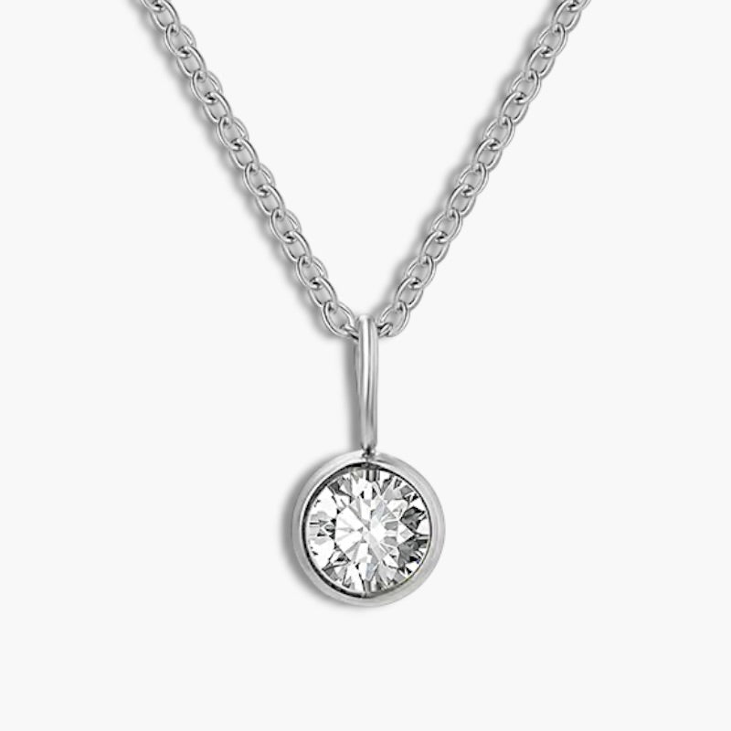 Silver Birthstone Pendant Necklace