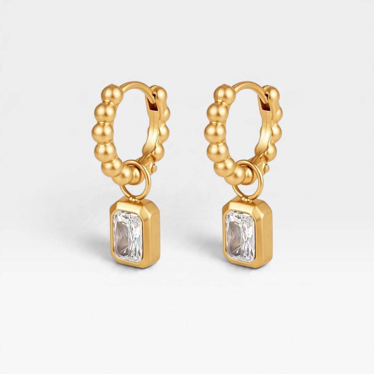 Gold Bubble Drop Hoops