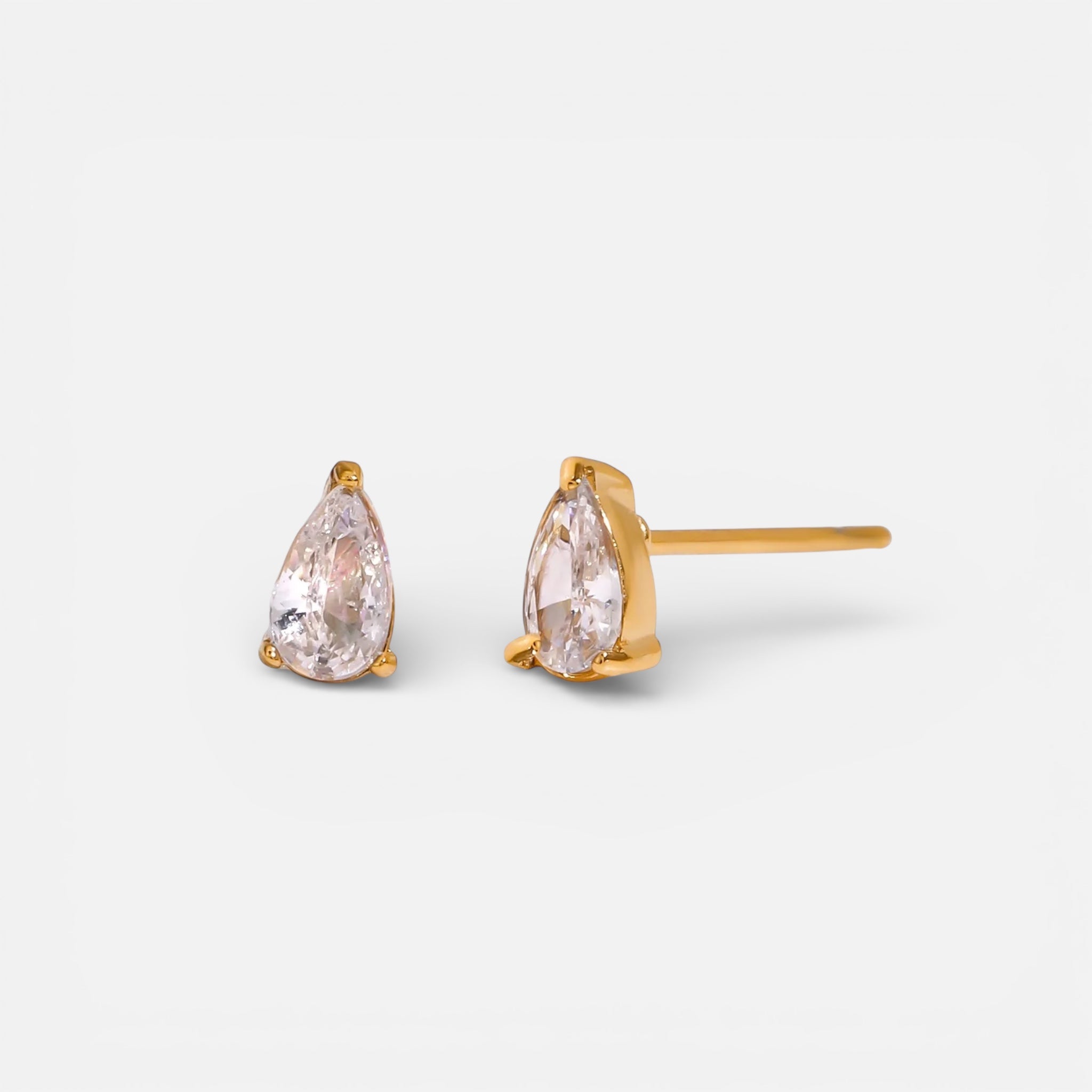 Gold Teardrop Studs