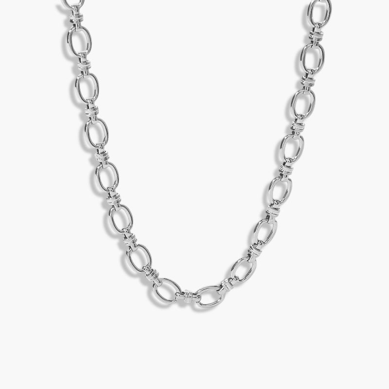 Silver Chunky Opal Necklace