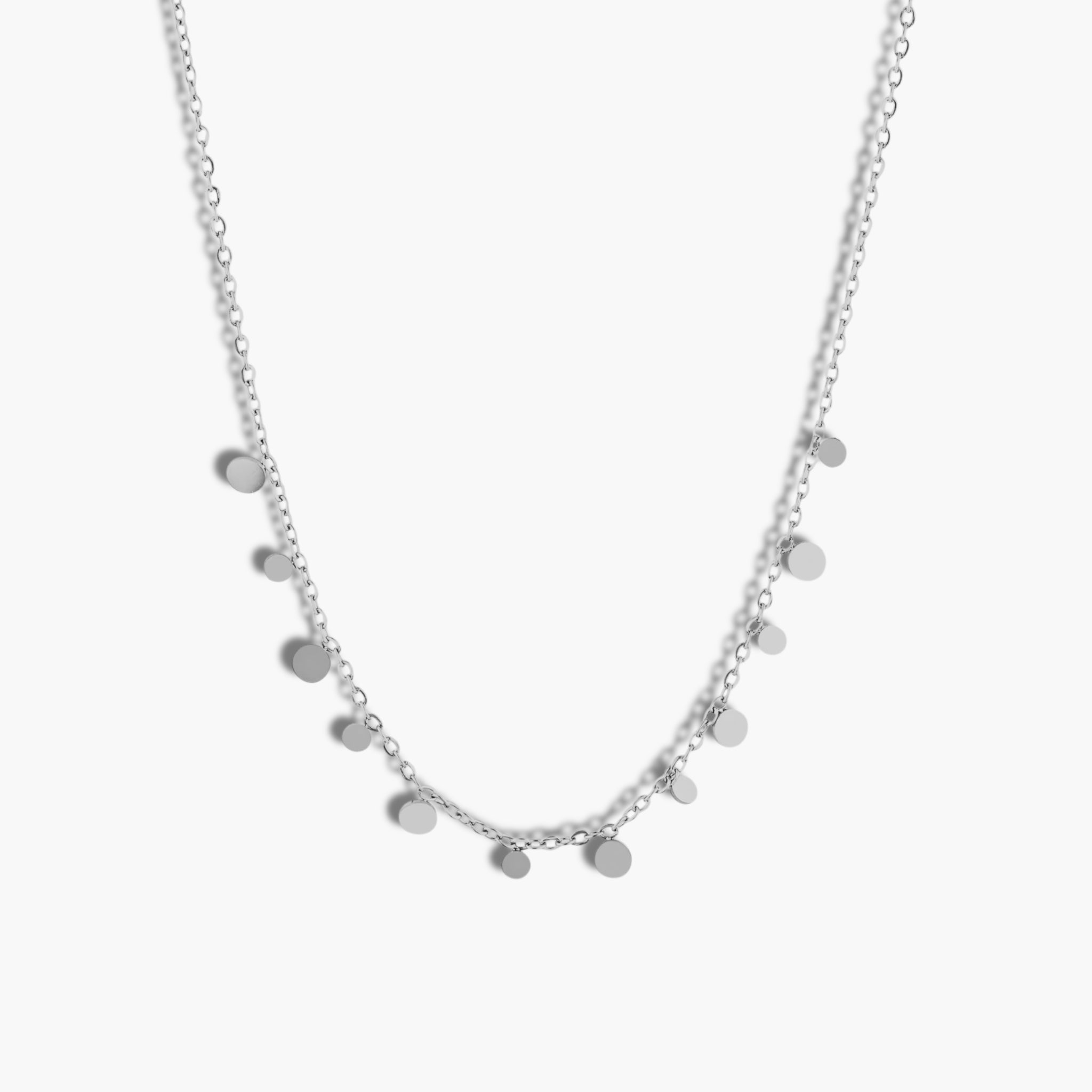 Silver Dainty Disc Necklace
