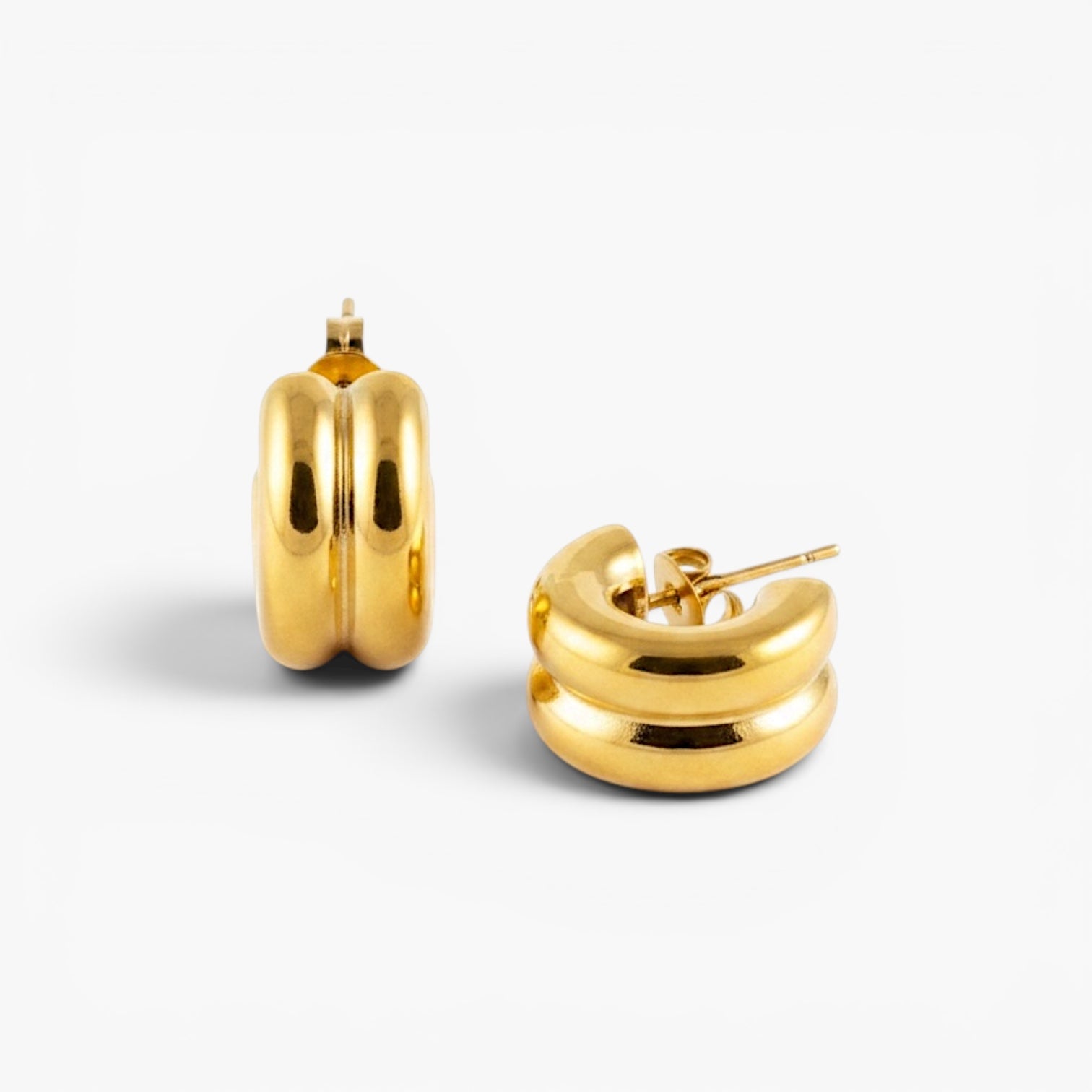 Gold Double Dome Hoops