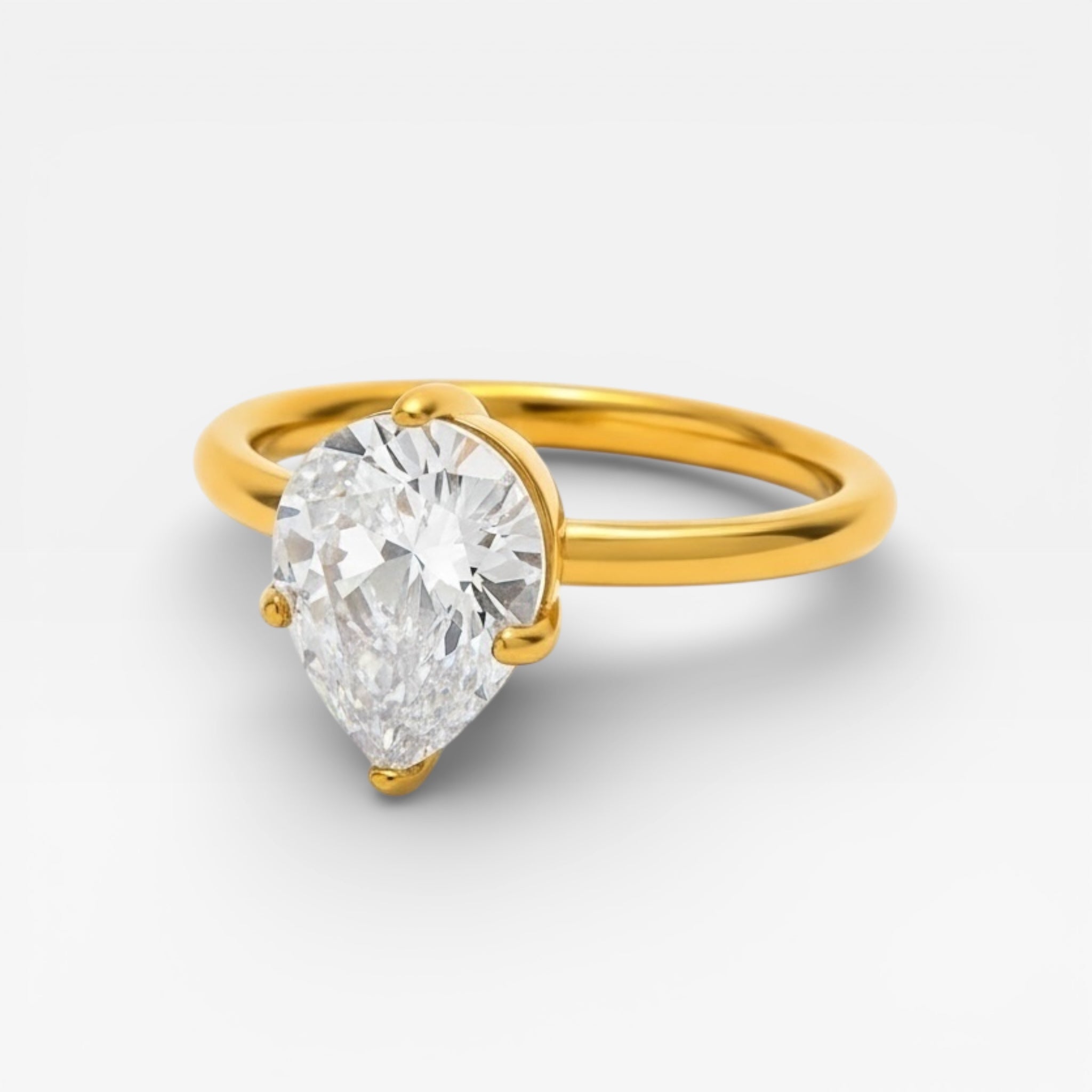 Gold Pear Ring
