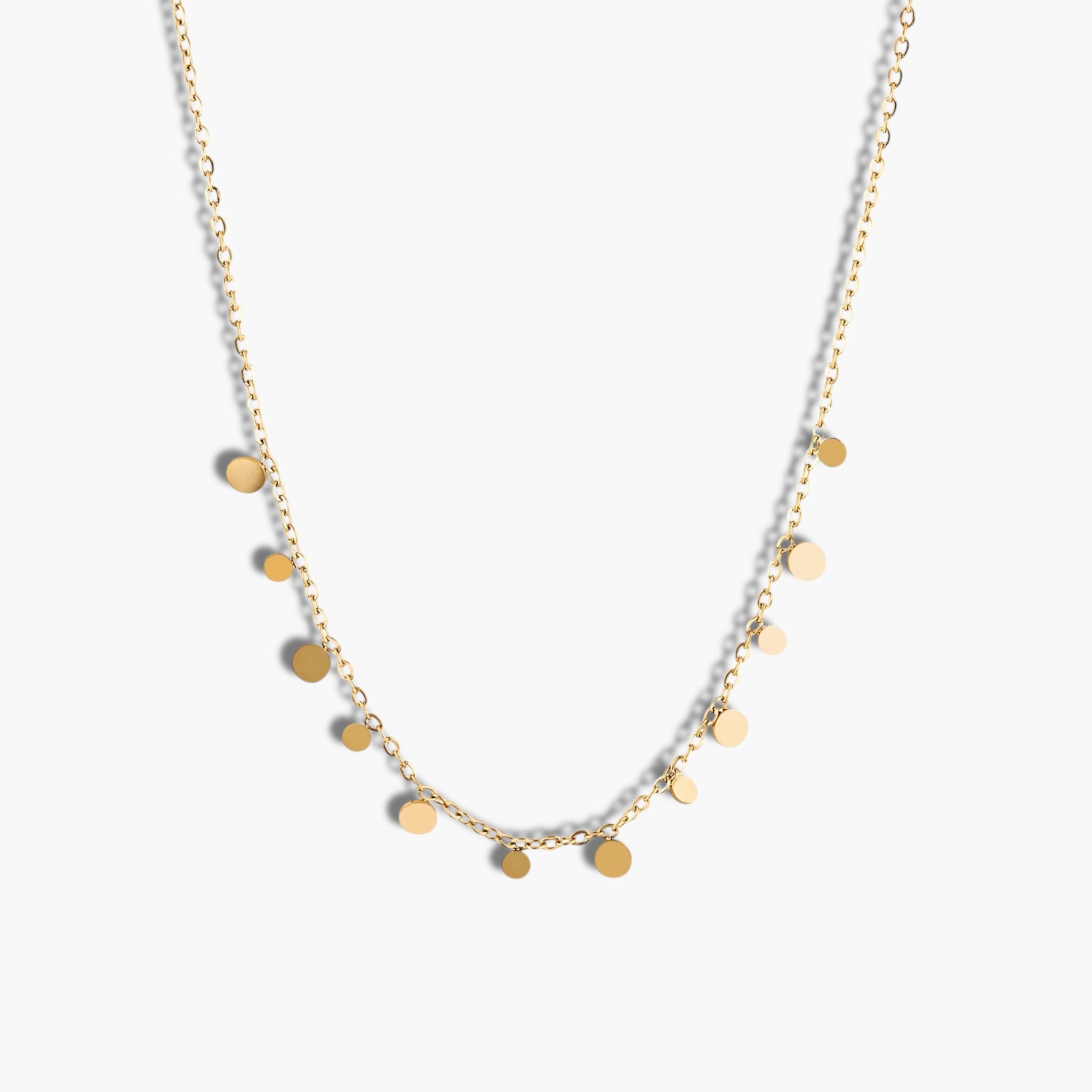 Gold Dainty Disc Necklace