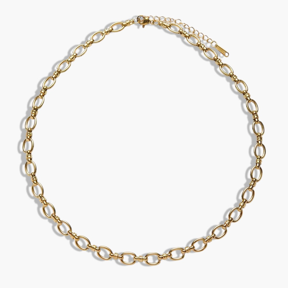 Gold Chunky Opal Necklace