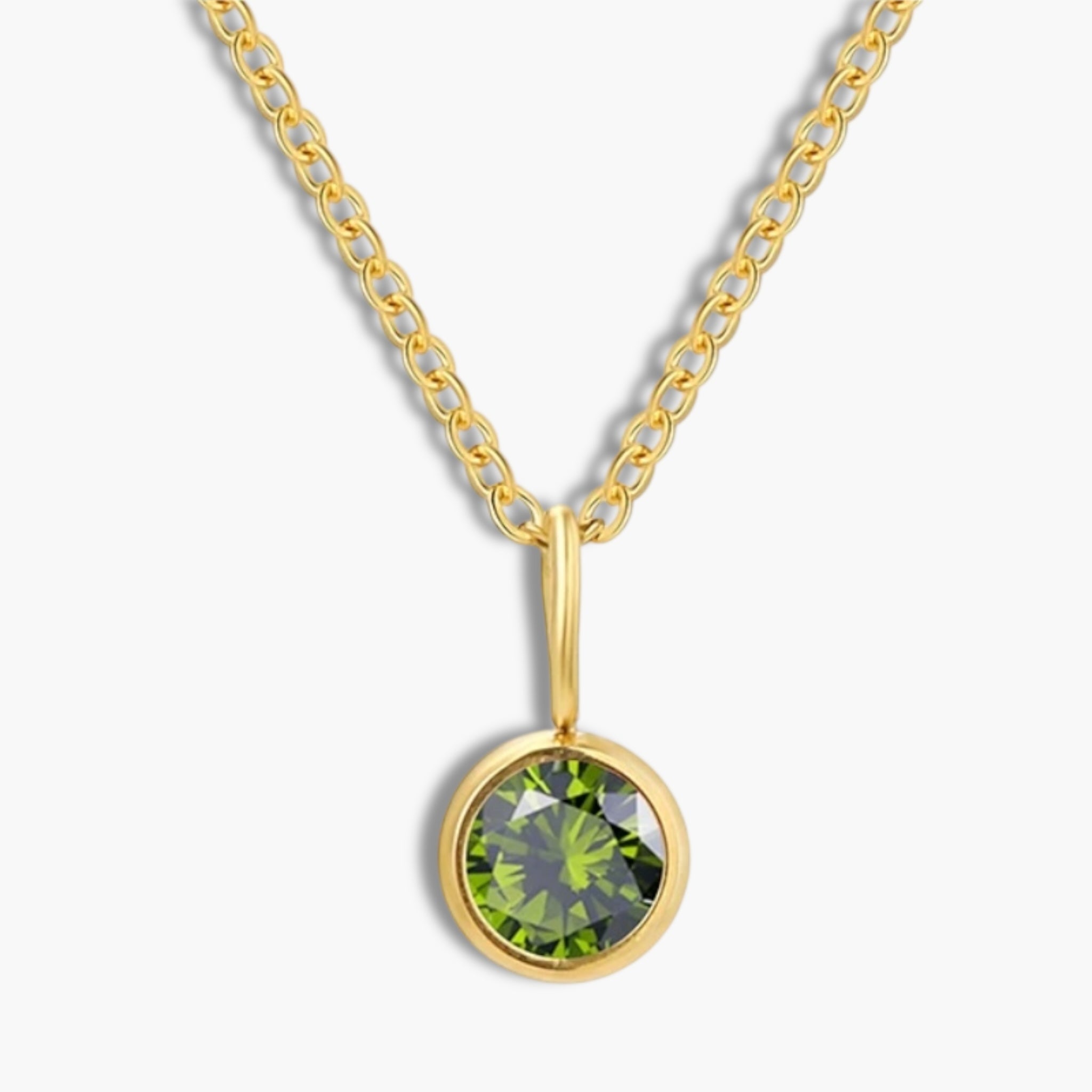 Gold Birthstone Pendant Necklace