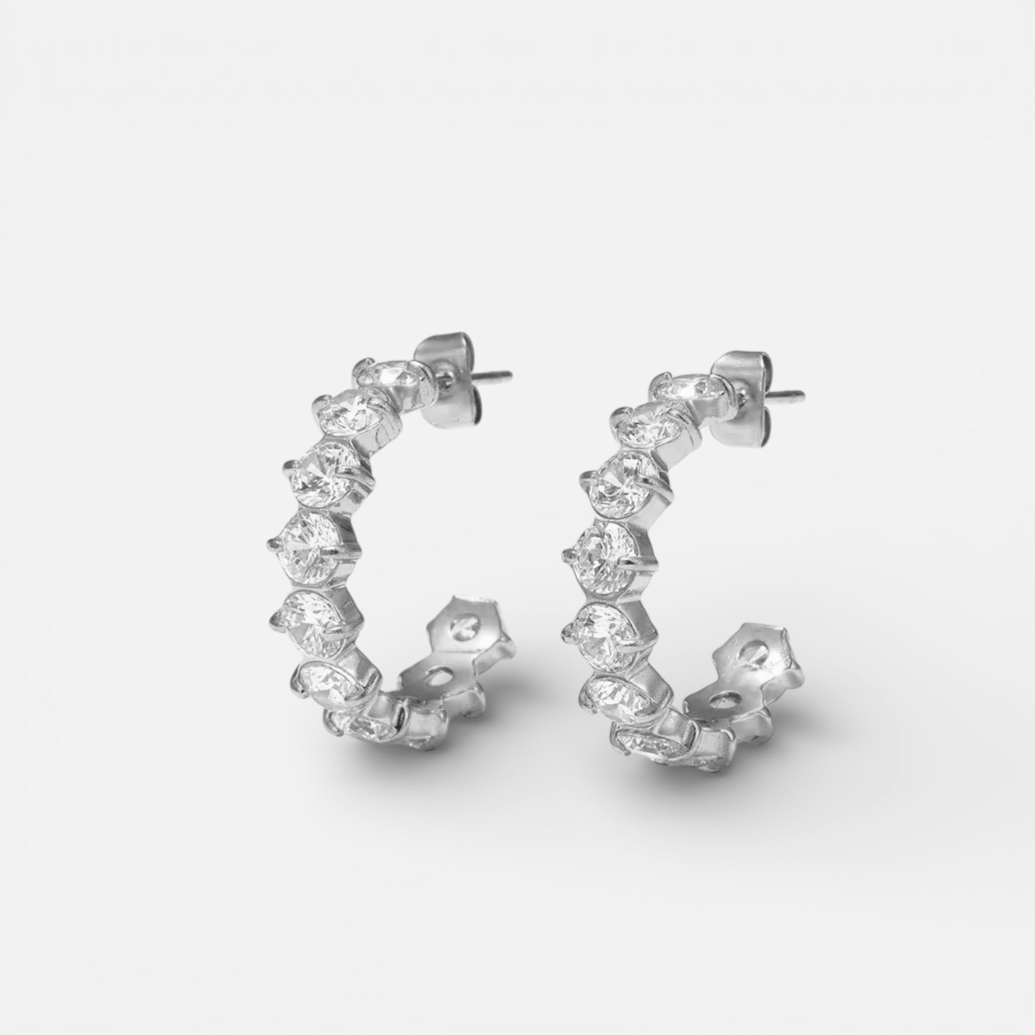 Silver Eternity Hoops