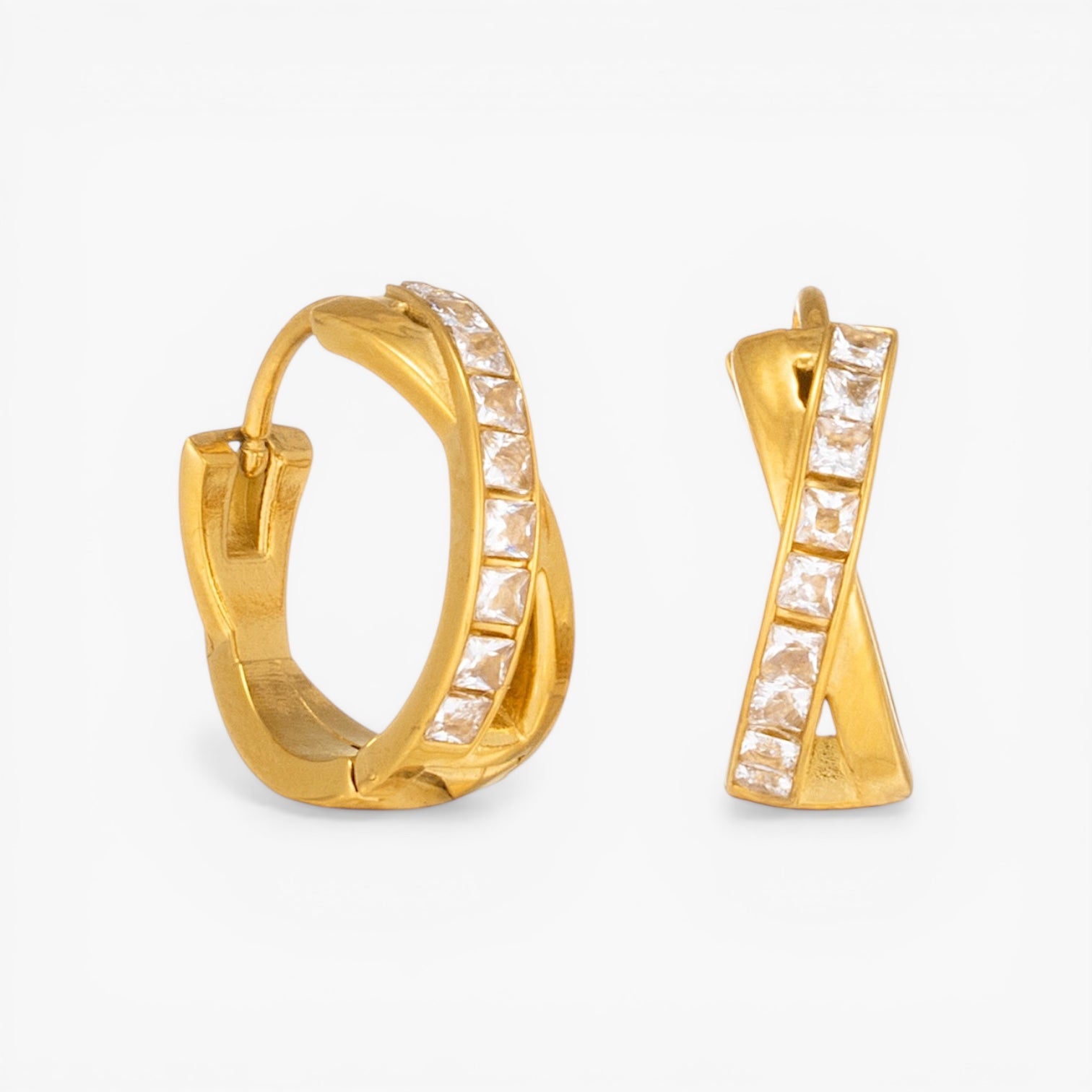 Gold Criss Cross Hoop