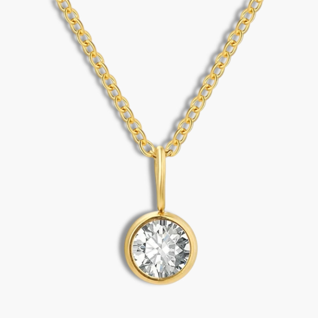 Gold Birthstone Pendant Necklace