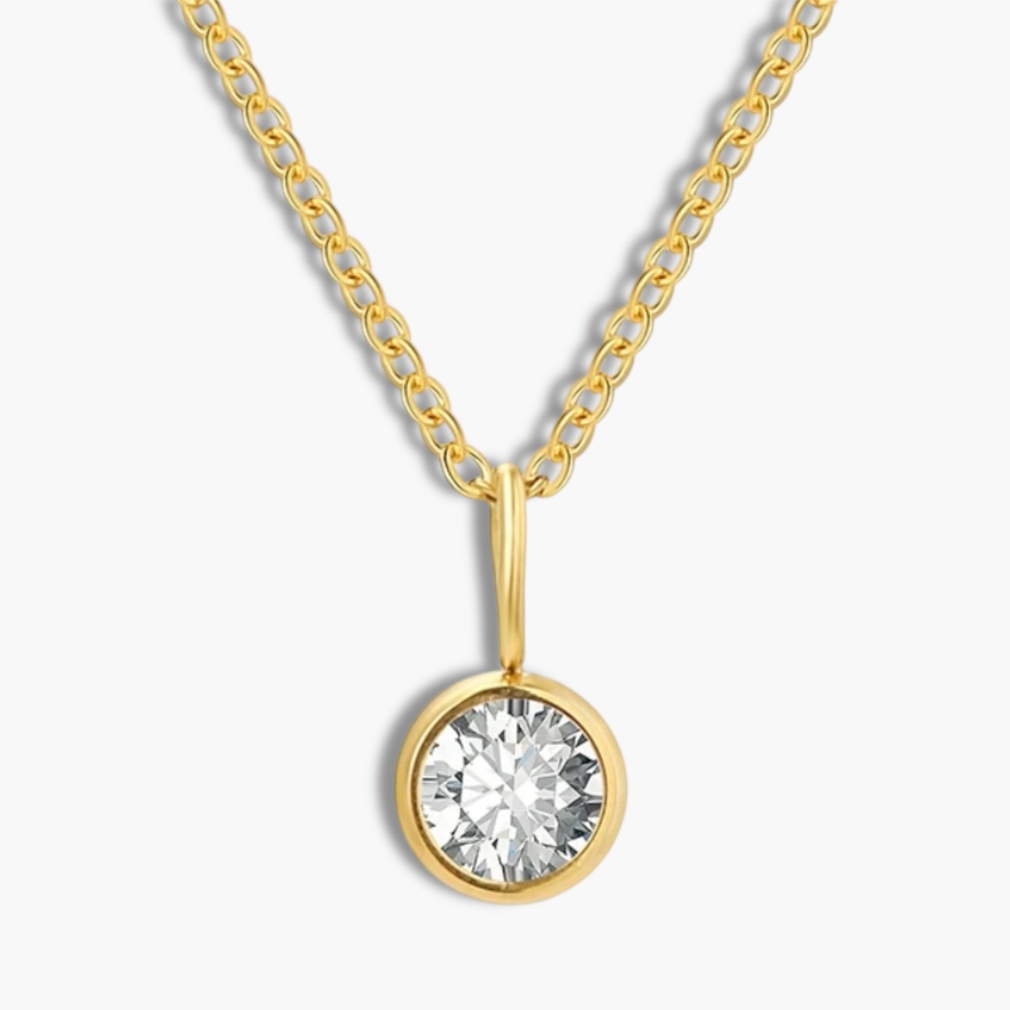 Gold Birthstone Pendant Necklace